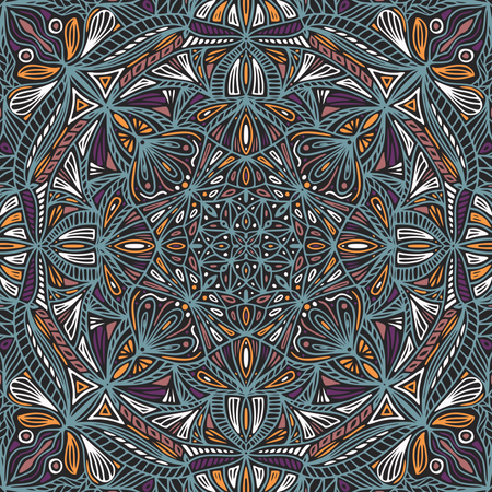 Mandala étnico floral ornamental colorido  Ilustración