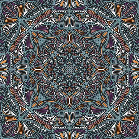 Mandala étnico floral ornamental colorido  Ilustración