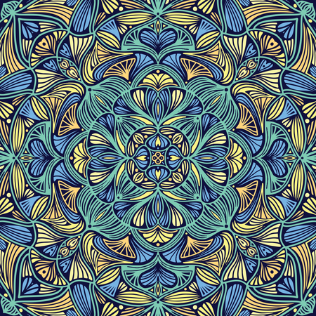 Mandala étnico floral ornamental colorido  Ilustración