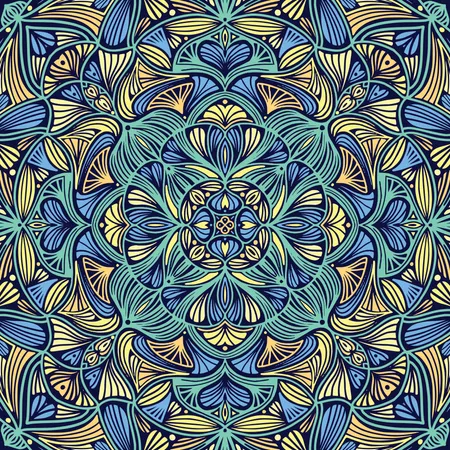 Mandala étnico floral ornamental colorido  Ilustración