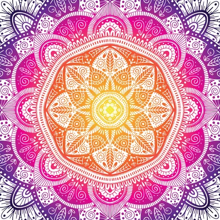 Mandala étnico floral ornamental colorido  Ilustración