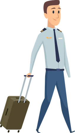 Comandante de vuelo masculino  Ilustración