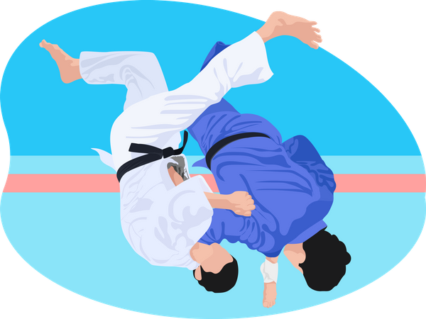 Combat de judo  Illustration