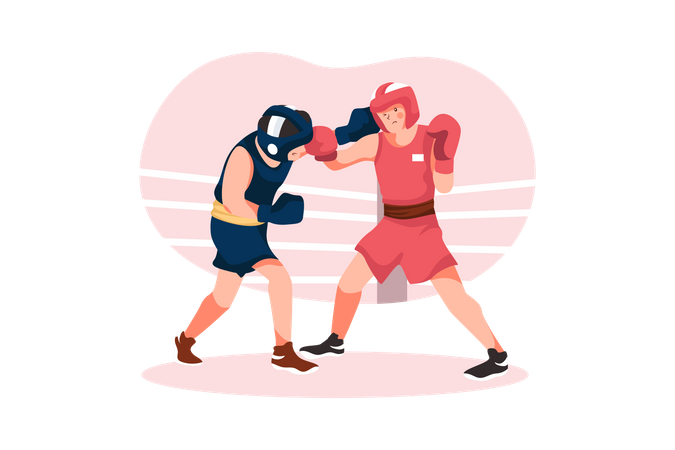Combate de boxe  Ilustração