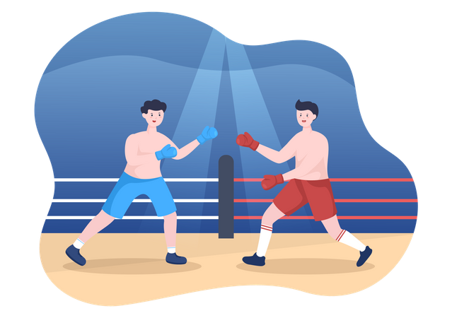Combate de boxe  Ilustração