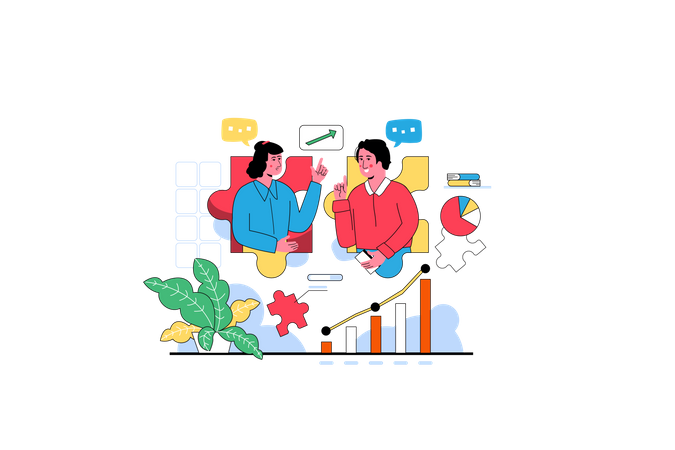 Combine For Effective Business  Illustration