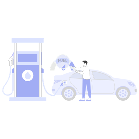 Abastecimiento de combustible para automóviles  Ilustración