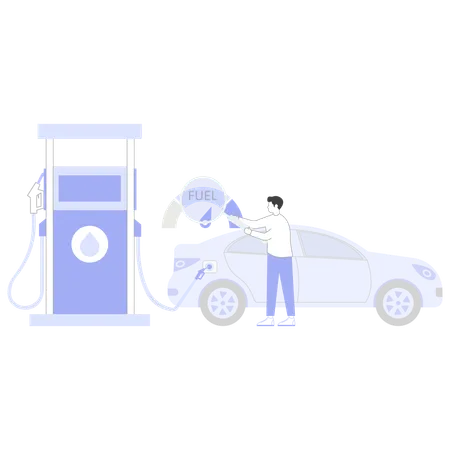 Abastecimiento de combustible para automóviles  Ilustración