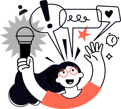 Comediante femenina  Ilustración