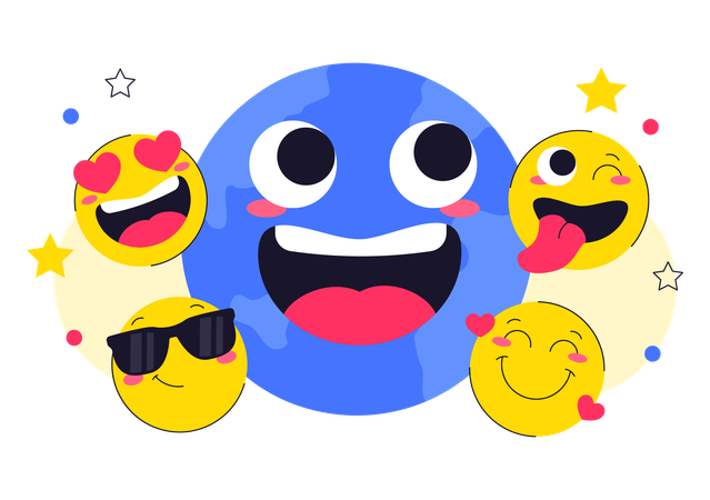 Celebração do Dia Mundial do Sorriso  Ilustração