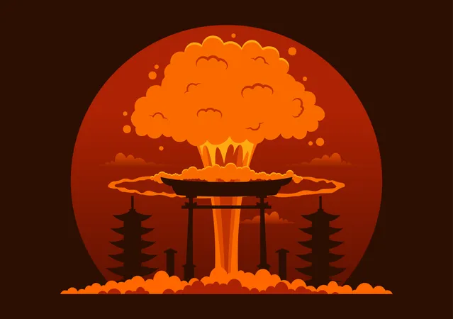 Comemorando o Dia de Hiroshima  Ilustração