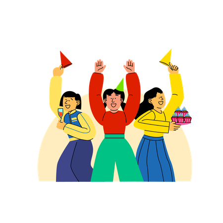 Comemore a festa de ano novo com os amigos  Illustration