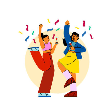 Comemore o ano novo com os amigos  Illustration