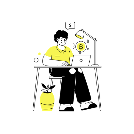 Comerciante de bitcoins  Ilustración