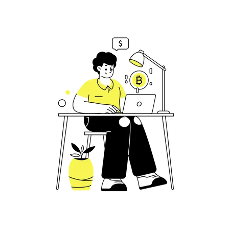 Comerciante de bitcoins  Ilustración