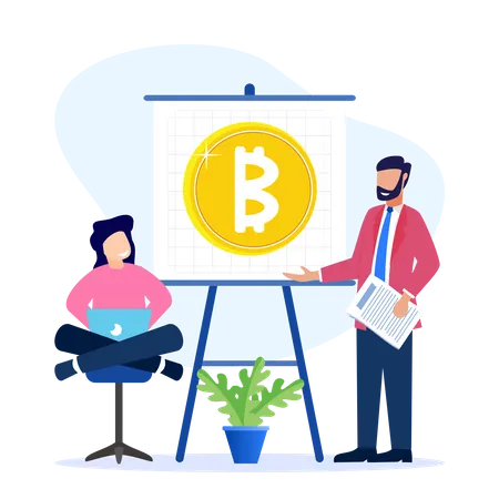 Comerciantes de bitcoin  Ilustração