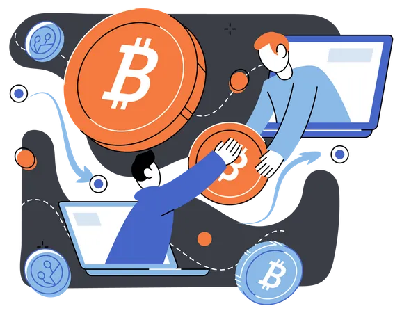 Comercio de bitcoins  Ilustración