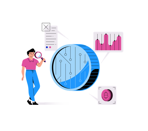 Comercio de criptomonedas  Ilustración