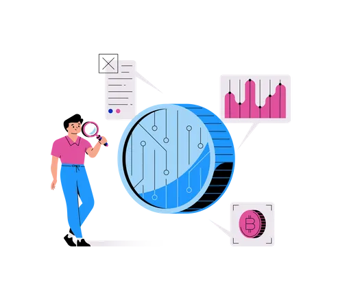 Comercio de criptomonedas  Ilustración