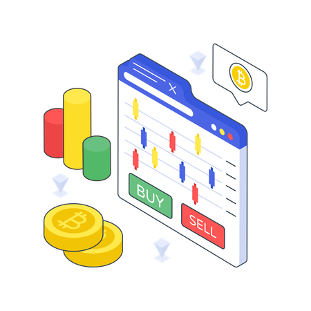 Comercio de bitcoins  Ilustración