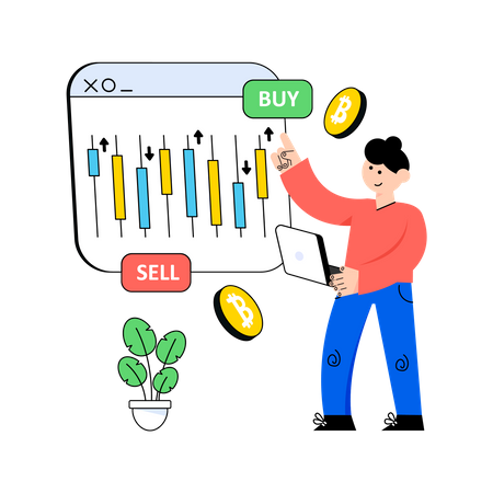 Comércio de criptomoedas  Ilustração