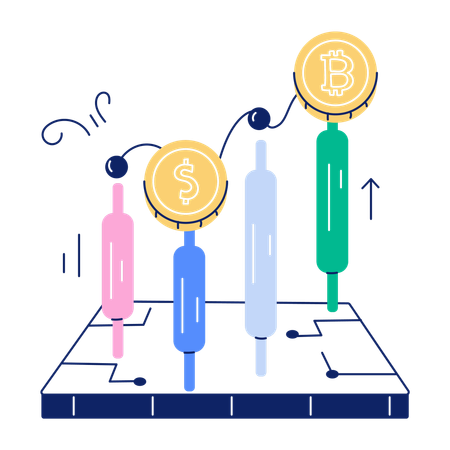 Comercio de criptomonedas  Ilustración