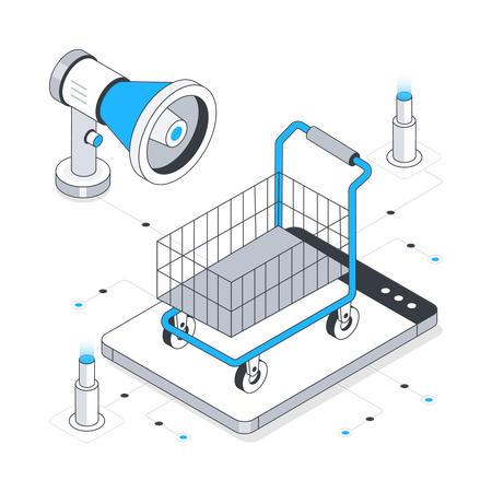 Comercialización de comercio electrónico  Ilustración