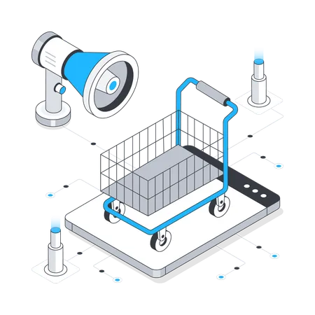 Comercialización de comercio electrónico  Ilustración