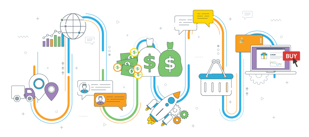 Negocio de comercio electrónico  Ilustración