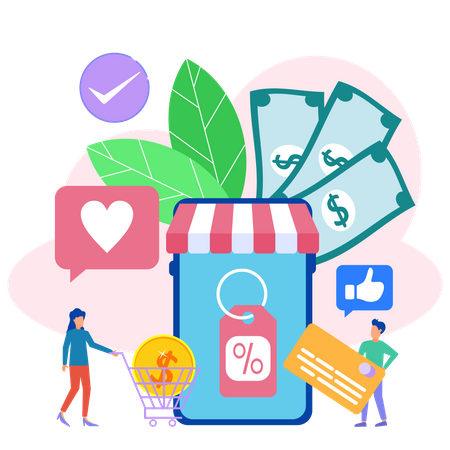Comercio electrónico y compras 19  Ilustración