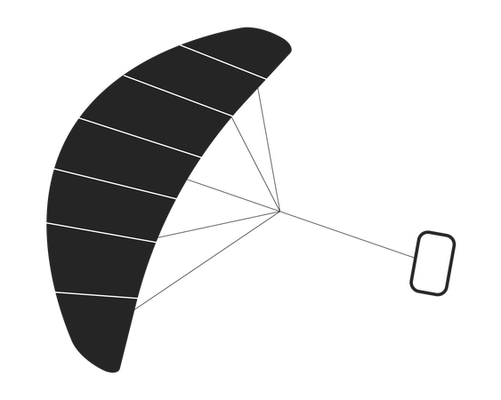 Cometa de equipo de kitesurf  Ilustración