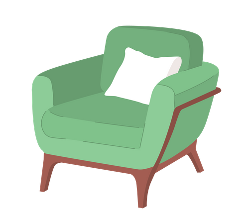 Comfortable armchair with pillow  Illustration