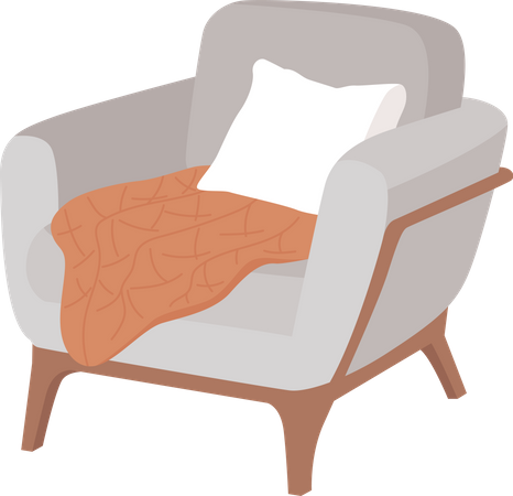 Comfortable armchair with pillow  일러스트레이션