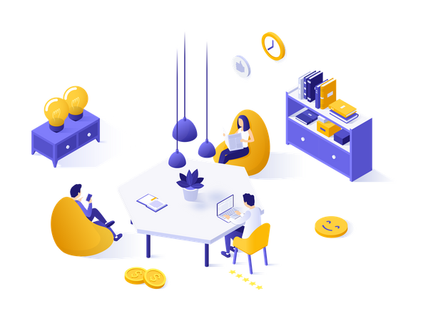 Comfortable Business Office  Illustration