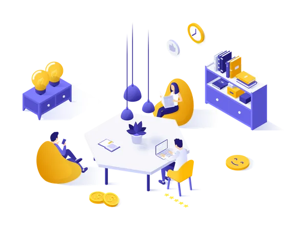 Comfortable Business Office  Illustration