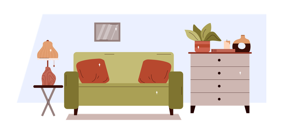 Comfortable family or living room  Illustration