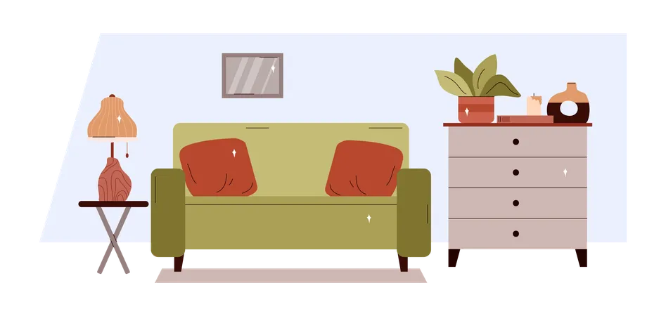 Comfortable family or living room  Illustration