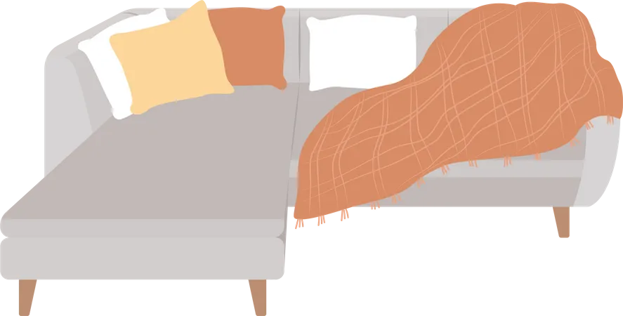 Comfortable grey couch  Illustration
