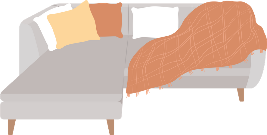 Comfortable grey couch  Illustration