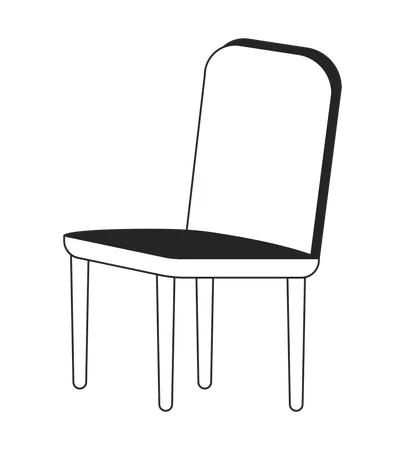 Comfortable Office Chair Flat Monochrome Isolated Vector Object Furniture For Decor Room Editable Black And White Line Art Drawing Simple Outline Spot Illustration For Web Graphic Design Illustration