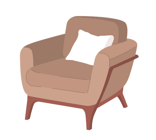 Comfy living room armchair with cushion  Illustration