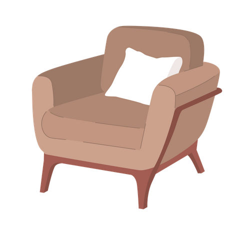 Comfy living room armchair with cushion  일러스트레이션