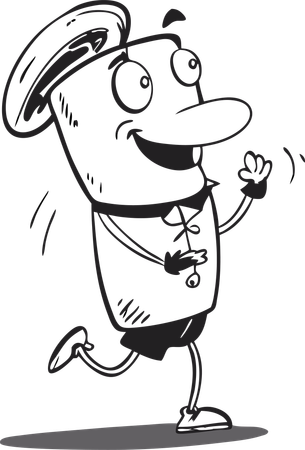 Comic characters dance  Illustration