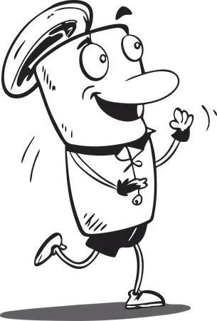 Comic characters dance  Illustration