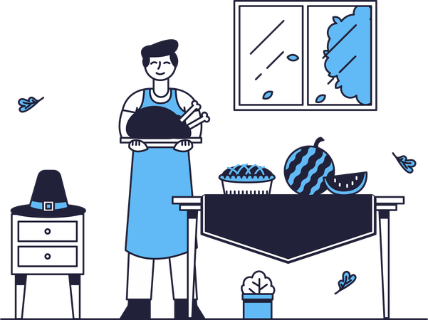 Comida de acción de gracias  Ilustración