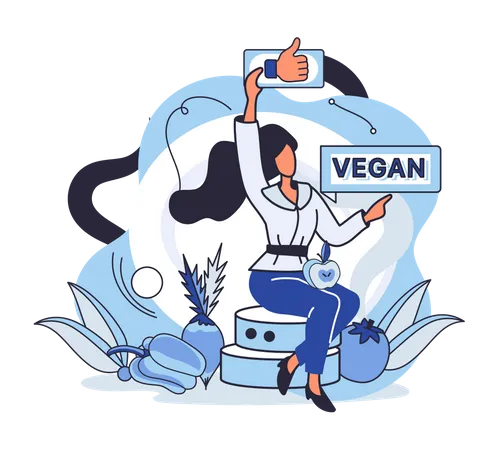 Comida e bebida vegana  Ilustração