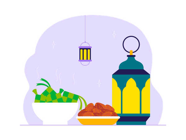 Comida de Ramadán  Ilustración