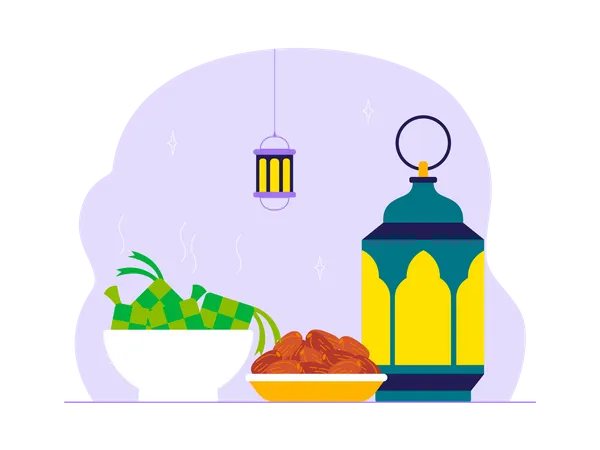 Comida de Ramadán  Ilustración