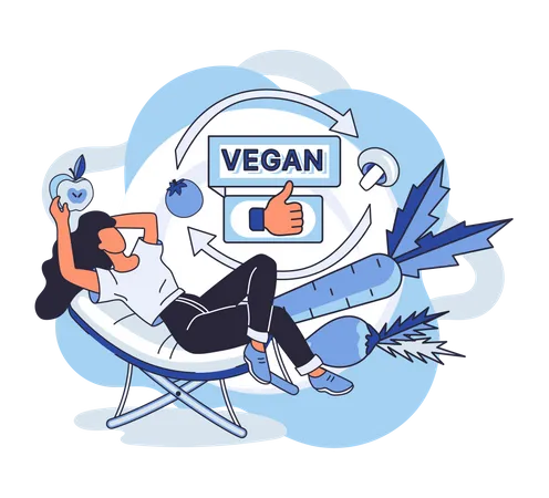 Comida vegana desintoxicante  Ilustración
