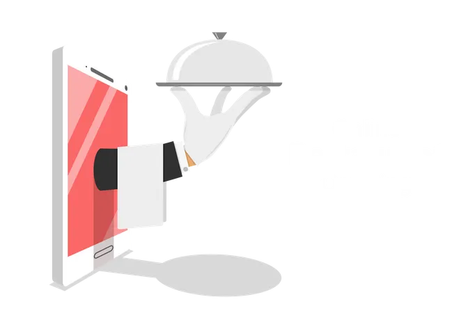 Commande de nourriture en ligne  Illustration